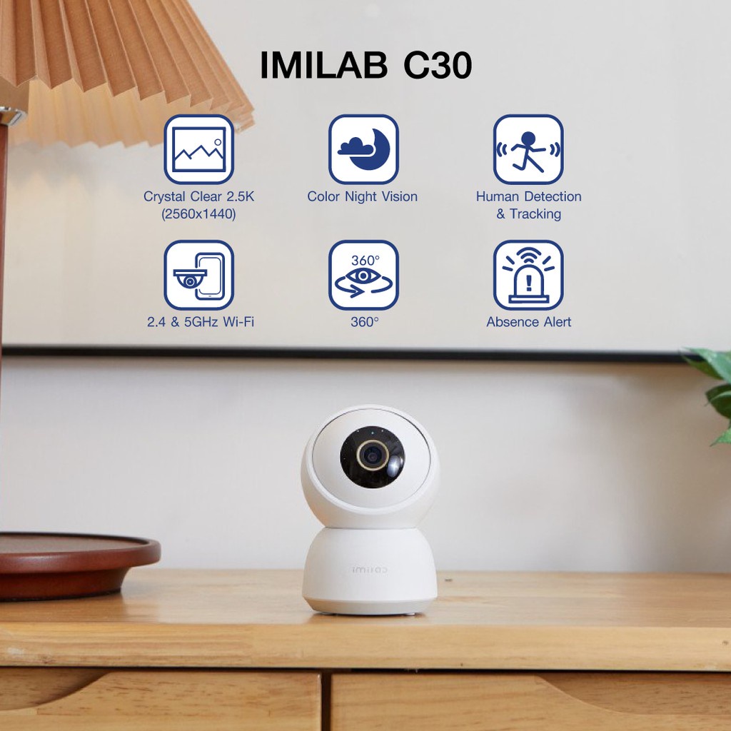 ภาพสินค้าIMILAB C30 5G (GB V.) กล้องวงจรปิด wifi ภายในบ้านคมชัด 2.5K - 2Y จากร้าน imilabthailandofficial บน Shopee ภาพที่ 3