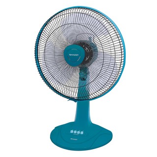 พัดลมตั้งโต๊ะ พัดลมตั้งโต๊ะ 16นิ้ว SHARP PJ-TA163TQ สีฟ้า พัดลม เครื่องใช้ไฟฟ้า DESK FAN SHARP PJ-TA163TQ 16" CYAN