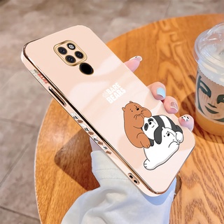 สําหรับ Huawei Mate 20 Pro Mate 20 X เคสการ์ตูนหมีเปลือย ชุบ เคสโทรศัพท์ TPU นิ่ม