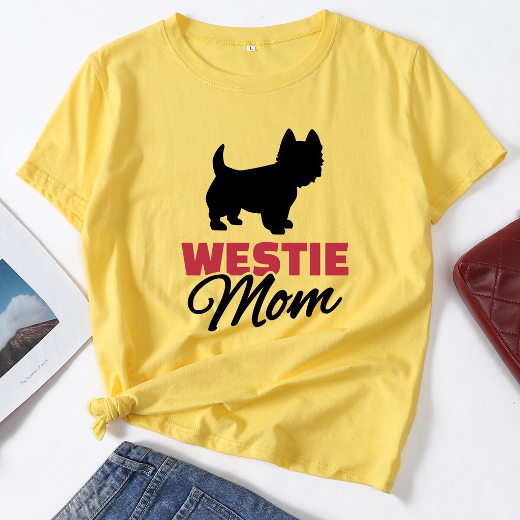 hot-sale-เสื้อยืดแขนสั้น-ผ้าฝ้าย-พิมพ์ลายกราฟฟิค-westie-mom-mama-dog-แฟชั่นฤดูร้อน-สําหรับผู้หญิง