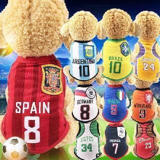 สินค้า Pet T-shirt World Cup T Shirt Football Match Print Vest Dog Clothes  Cat Clothes Summer Cool