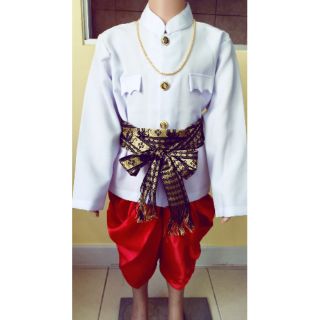 ชุดไทยเด็กชาย ราชประแตน สีแดง สีทอง