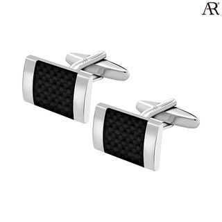 ANGELINO RUFOLO Cufflink(คัฟลิงค์) ดีไซน์ Dimension Square กระดุมข้อมือคัฟลิ้งโรเดียมคุณภาพเยี่ยม สีเงิน,สีดำ