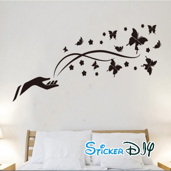 sale-transparent-wall-sticker-สติ๊กเกอร์ติดผนัง-magic-butterfly-กว้าง180cm-xสูง50cm
