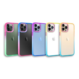 Dapad Color Case for iP 15/15 PLUS /15 PRO/15 PRO MAX 14/14 PLUS /14 PRO/14 PRO MAX เคสใสกันกระแทกขอบสีสัน