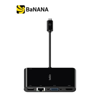 Belkin USB-C 4 in 1 Multifunctional Converter Hub Black (AVC004btBK) อุปกรณ์เสริมหัวแปลง by Banana IT