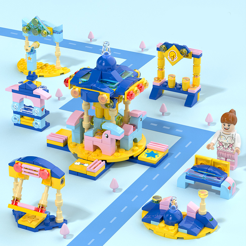 chengmei-ของเล่นตัวต่อเลโก้-ธีมสาวน้อย-สวนสนุก-ม้าหมุน-บ้านต้นไม้-ช้อปปิ้ง-ถนน-บรรจุสวยงาม-ของขวัญวันเกิด