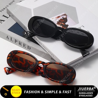 ภาพหน้าปกสินค้า(JIUERBA)COD แว่นตากันแดด Retro สไตล์ตะวันตกสำหรับผู้หญิง Hip-Hop รูปไข่แว่นตากันแดดสำหรับผู้หญิง ที่เกี่ยวข้อง