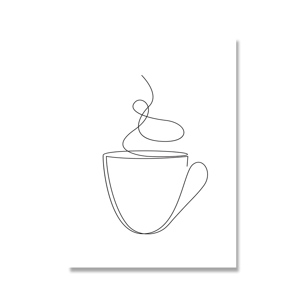 โปสเตอร์ภาพวาดผ้าใบ-รูปแก้วกาแฟ-สีดํา-สีขาว-สไตล์นอร์ดิก-สําหรับตกแต่งผนังร้านคาเฟ่