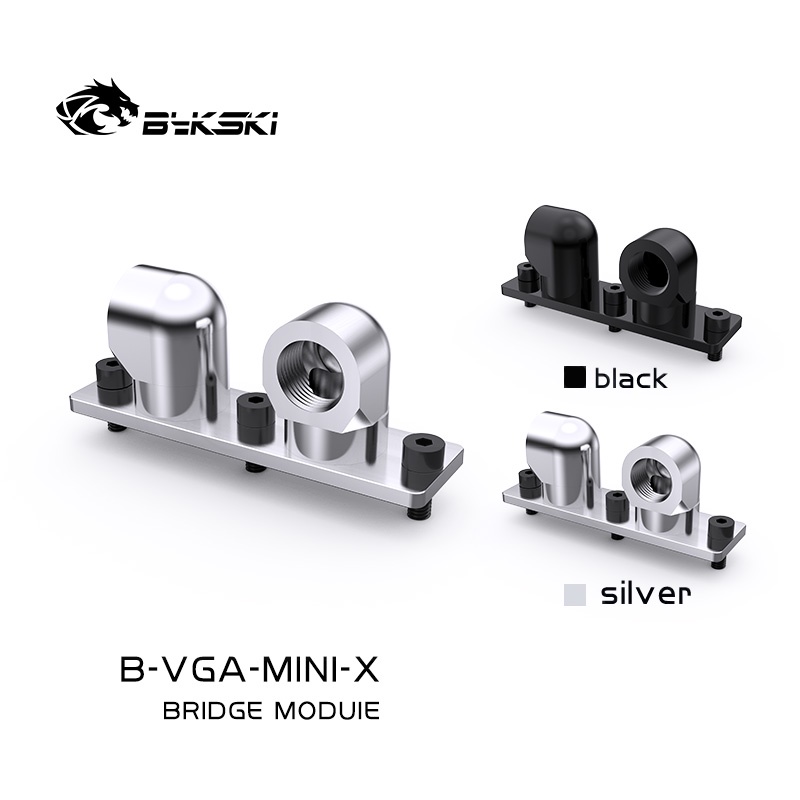 Bykski G1/4 360 Rotary Terminal/GPU Block Bridge Adapter/Black Silver ...