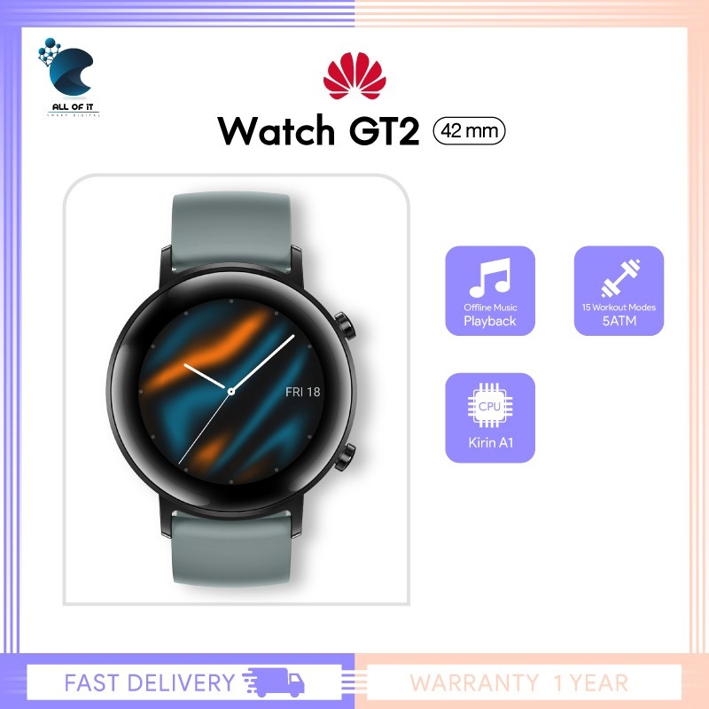 HUAWEI WATCH GT2 ขนาด 42 ประกันศูนย์ ปี (เครื่องศูนย์ไทยแท้