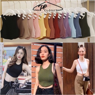 สินค้า 💕PP♡CLOSET💕พร้อมส่ง16สี‼เสื้อกล้ามครอปแขนเว้า ผ้าหนา2ชั้นทั้งตัว กระชับเข้ารูป(เนื้อผ้าเรยอน)เสื้อกล้ามครอปสายฝอ.