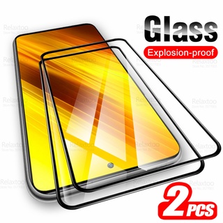 2pcs Full Cover Protective Glass For Xiaomi Poco X3 Pro X 3 NFC Tempered Glass Pocophone M3 F3 GT 5G M F 3 Screen Protector Film