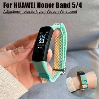 สินค้า สายนาฬิกาข้อมือไนล่อนถัก ยืดหยุ่น ระบายอากาศ ปรับได้ อุปกรณ์เสริม สําหรับ Honor Band 5/4 Huawei Honor Band 5 4

