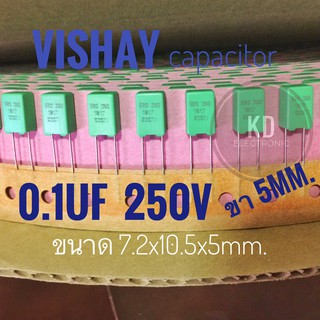 ((เซ็ต 6ตัว)) Vishay 0.1uF 250v ขา 5mm. / 100nF / 104 #ตัวเก็บประจุ #คาปาซิเตอร์ #Capacitor