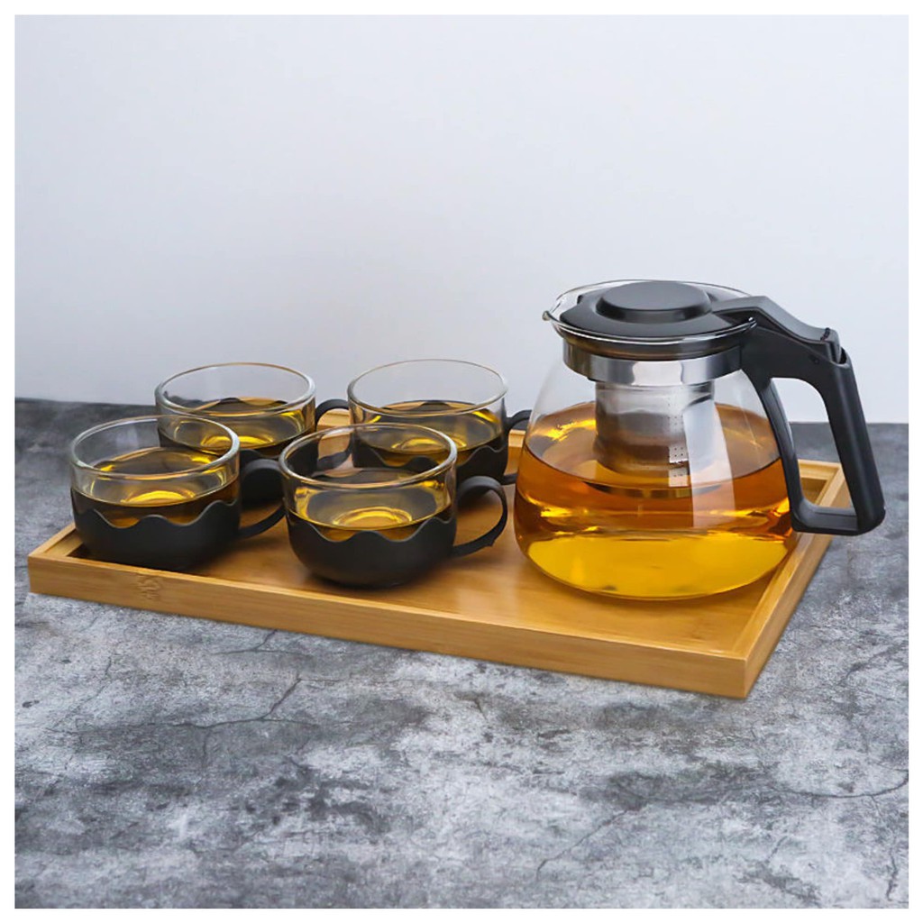 37aav-กาชงชา-แก้วชงชา-ขนาด-900-ml-พร้อมมีที่กรองชาและแก้วชงชา-4-ใบ-5-ชิ้นต่อชุด-ชุดน้ำชาจีน-ชุดกาน้ำชงชา