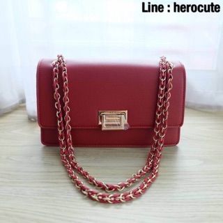 Charles &amp; Keith Weave Chain Shoulder Bag ของแท้ ราคาถูก