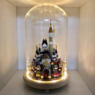 Lego MOC อนุภาค Disney Castle Building Blocks Street View ของเล่นปริศนาประกอบเป็นของขวัญ 8 กล่อง ของแถมขวดโหลมีไฟ