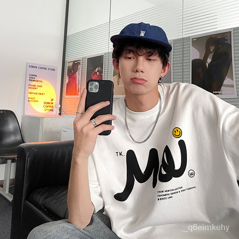 อเบอร์ดีนคนวรรณกรรม-พิมพ์ตัวอักษรสั้นแขนเสื้อtเสื้อฤดูร้อนอเมริกันhiphopถนนทอดครึ่งแขนถนนสูงลำลองtee