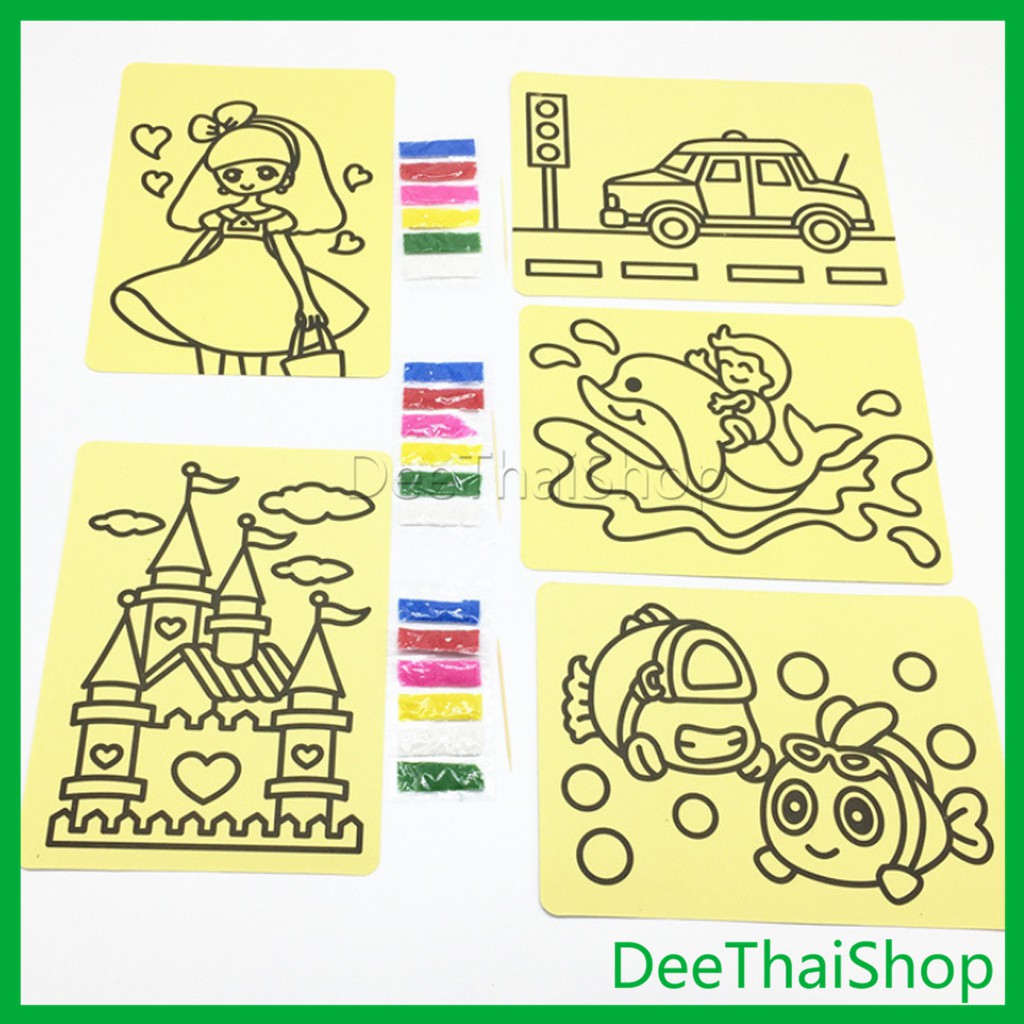 deethaiภาพวาดทรายสำ-หรับเด็ก-ภาพวาดทรายทรา-ยพิเศษ-ชุดภาพวาดทราย-อุปกรณ์วาดภา-พทรายที่สร้างสรรค์-ชุดระบายสีภาพด้วยทsand-p