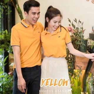 เสื้อโปโลบลูตัส Bulltus Brand สีเหลืองปกเหลือง รุ่นปก 3tone เก็บเงินปลายทางได้