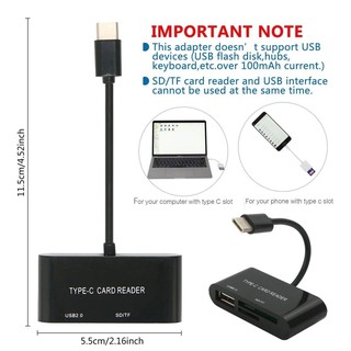 สาย แปลง Type C usb 3.1 USB-C OTG with hcard reader sd tf card