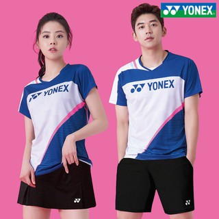 Yonex เสื้อยืดแขนสั้นแบบแห้งเร็วสําหรับผู้ชายและผู้หญิง