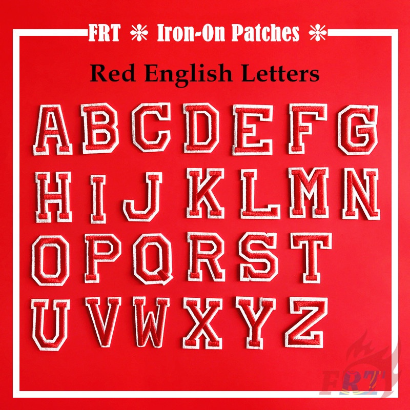 Colorful English Letters：Red Letter Iron-on Patch 1Pc Diy Embroidery ...