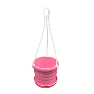 กระถางพลาสติก HOME LIVING BABA HANGER สีชมพู สวน จัดสวน ตกแต่งสวน