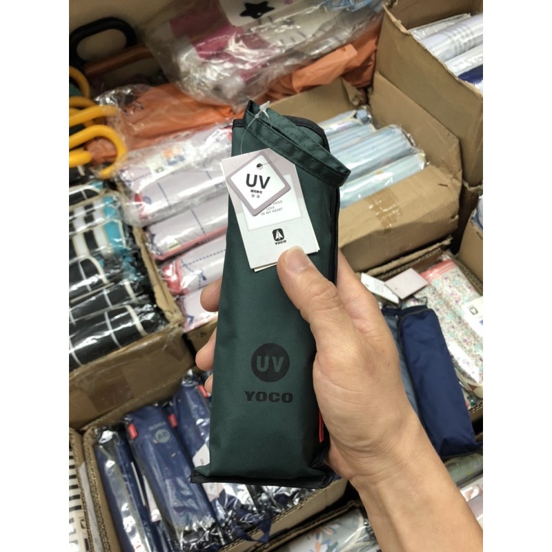 ภาพหน้าปกสินค้าร่มญี่ปุ่น  Yoco 4 ตอน สีเขียวเข้ม ด้ามจับแบบแบน น้ำหนักเบา อย่างดี กันแดด100% ️ จากร้าน yococarrotumbrella บน Shopee