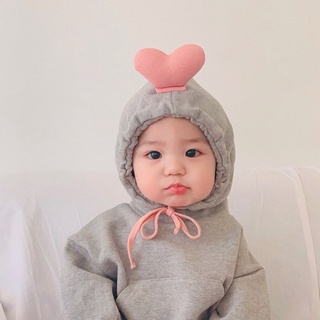 Ins ชุดจั๊มสูท รอมเปอร์ แขนยาว มีฮู้ด ลายหัวใจ สามมิติ แฟชั่นฤดูใบไม้ร่วง สไตล์เกาหลี สําหรับเด็ก