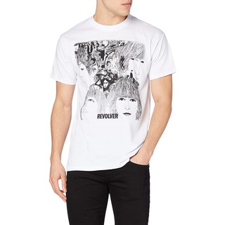 เสื้อยืดวงดนตรี100%cotton เสื้อยืดผู้ชาย Rock Off Mens The Beatles Revolver Album Cover Short Sleeve T-Shirt men เสื้อ