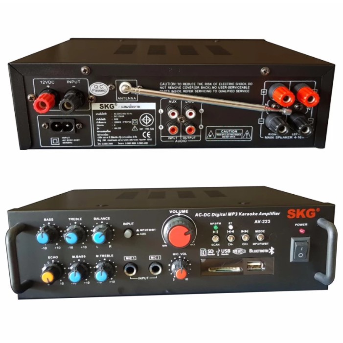 skg-เครื่องแอมป์ขยายเสียง-บลูทู-ธ-usb-sdcard-fm-2-000-w-รุ่น-av-223-ฟรีสายสัญญาณ-2เส้น-คละสี-ยาว1-5เมตร