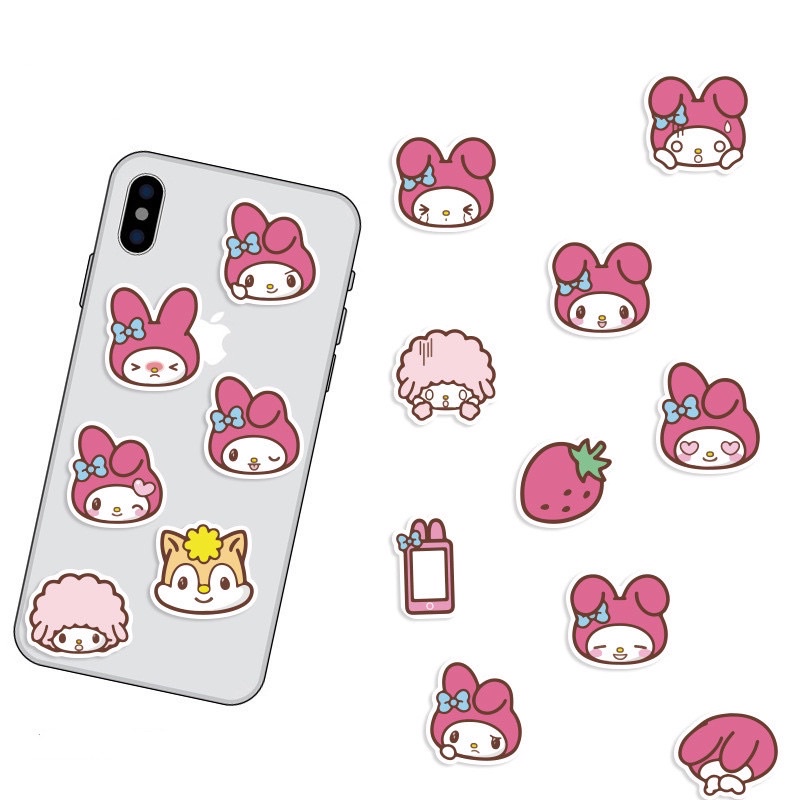 สติ๊กเกอร์-mymelody-19-มายเมโลดี้-40-ชิ้น-ซานริโอ้-sanrio-kuromi-สติ้กเกอร์-มายเม-เมโลดี้-myme-คุโรมิ-คิตตี้-hello-kitty