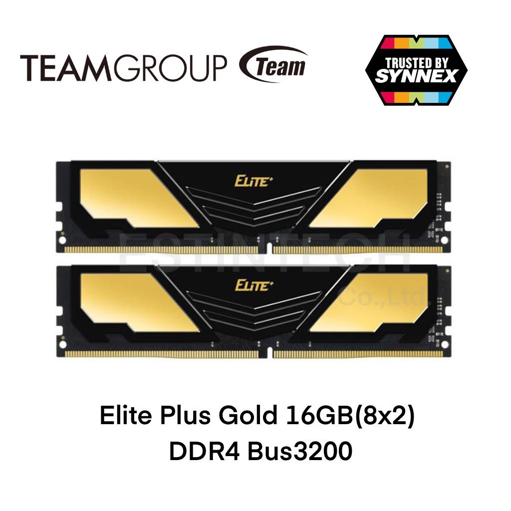 ram-แรม-ddr4-bus3200-16gb-8gbx2-teamgroup-elite-plus-gold-ของใหม่ประกันlt