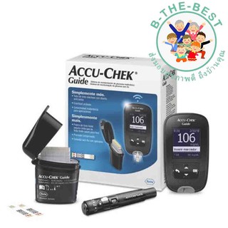 ACCU-CHEK GUIDE เครื่องตรวจน้ำตาลในเลือด ชุดตรวจน้ำตาล เครื่องวัดเบาหวาน ชุดแถม strips 25 ชิ้น เข็ม 24 ชิ้น  ol00181