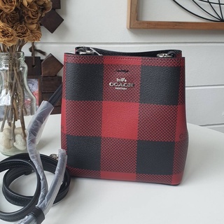 💚แท้💯 พร้อมส่ง💚 Mini Town Bucket Bag With Buffalo Plaid Print Style No. C7267