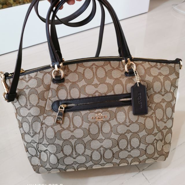 Coach prairie satchel in signature outlet jacquard