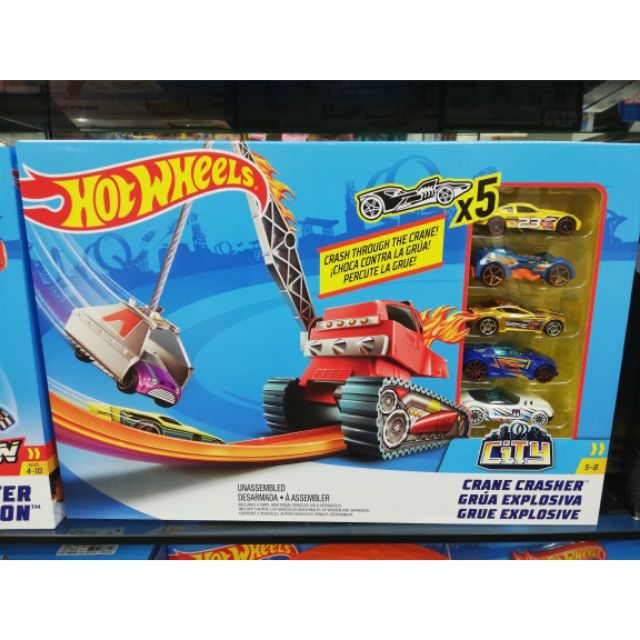 hotwheels-crane-crasher-พร้อมรถรุ่นใหม่5คัน