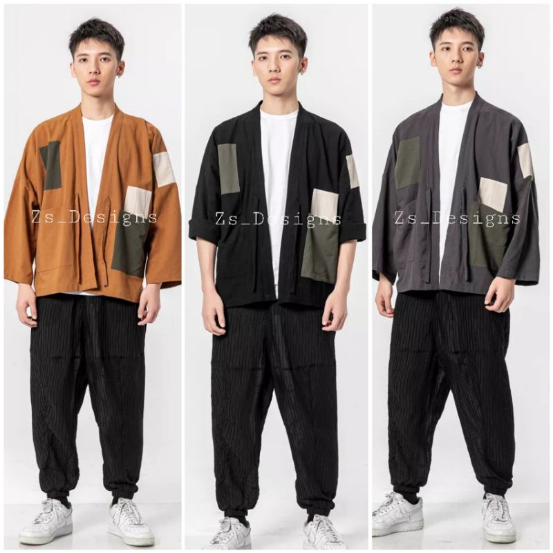ภาพหน้าปกสินค้าเสื้อคลุมยูคาตะ​ Yukata​ สไตล์ญี่ปุ่น​ ทรงมินิมอล​ ผลิตในประเทศไทย จากร้าน zs_designs บน Shopee