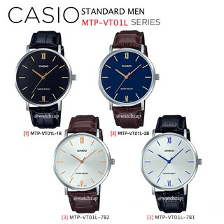 สินค้า นาฬิกา Casio Standard Men นาฬิกาข้อมือผู้ชาย รุ่น MTP-VT01L MTP-VT01L-1 MTP-VT01L-1B MTP-VT01L-2