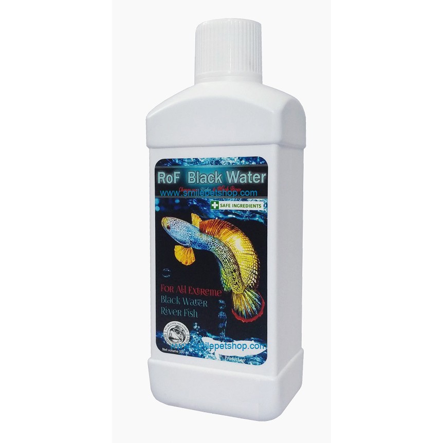 RoF Black Water 500 ml.(น้ำยาปรับสภาพน้ำ สำหรับปลาที่ชอบน้ำ pH ต่ำ ...
