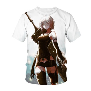 ใหม่ เสื้อยืดลําลอง แขนสั้น พิมพ์ลาย Nier Automata 3D เซ็กซี่ แนวสตรีท 2B แฟชั่นสําหรับผู้ชาย ผู้หญิง ทุกเพศ