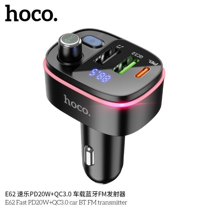 ของแท้-100-บลูทู-ธ-ในรถยนต์-hoco-e62-bluetooth5-0-car-kit-fm-transmitter