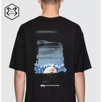 stussy-horizon-sunset-coconut-เสื้อยืดลําลองสําหรับผู้ชายผู้หญิงแขนสั้นพิมพ์ลาย