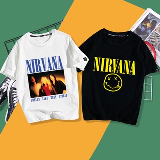 เสื้อยืดโอเวอร์ไซส์Miss Nirvana Nirvana Nirvana Nirvana Band Rock Hip Hop Kurt Cobain อุปกรณ์ต่อพ่วงแขนสั้นเสื้อยืดเสื้อ