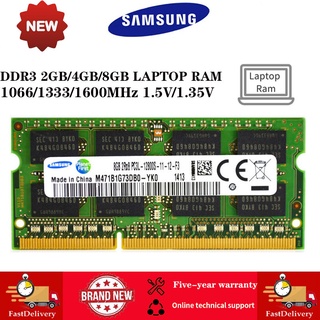 【พร้อมส่ง】หน่วยความจําโน้ตบุ๊ก แล็ปท็อป SAMSUNG RAM DDR3 DDR3L 4GB 8GB 1600Mhz 1333Mhz 1.35V 1.5V SODIMM