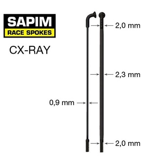 ซี่ลวดจักรยาน SAPIM SPOKES รุ่น CX-RAY -หัวเจ J-Bend- Aero Spokes-  ของแท้ 100% ซี่ลวดชื่อดังจากเบลเยี่ยม