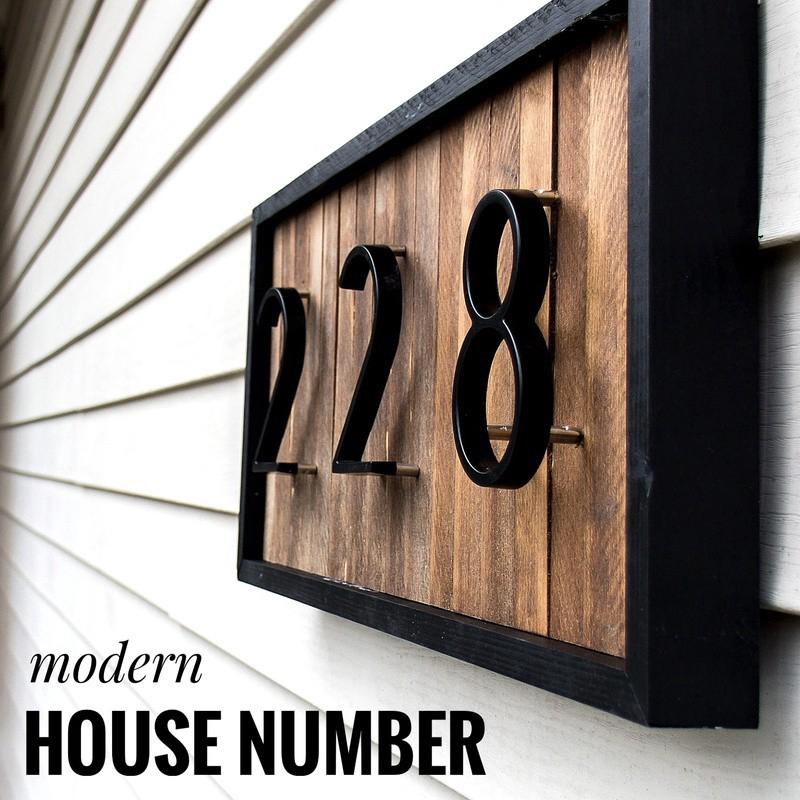 ป้ายตัวเลข ป้ายบ้านเลขที่ สไตล์โมเดิร์น เลข 0-9 สีดำ สำหรับติดหน้าบ้าน  ขนาด 127 มม. หรือ 5 นิ้ว