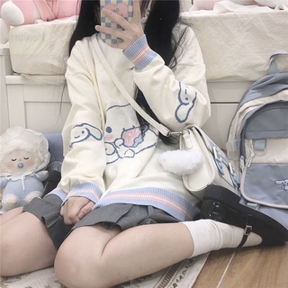 เสื้อกันหนาว Cinnamoroll Jacquard สไตล์โรงเรียนญี่ปุ่น น้องนุ่ม. เสื้อกันหนาวสเวตเตอร์ JK. สาวหวานน่ารัก